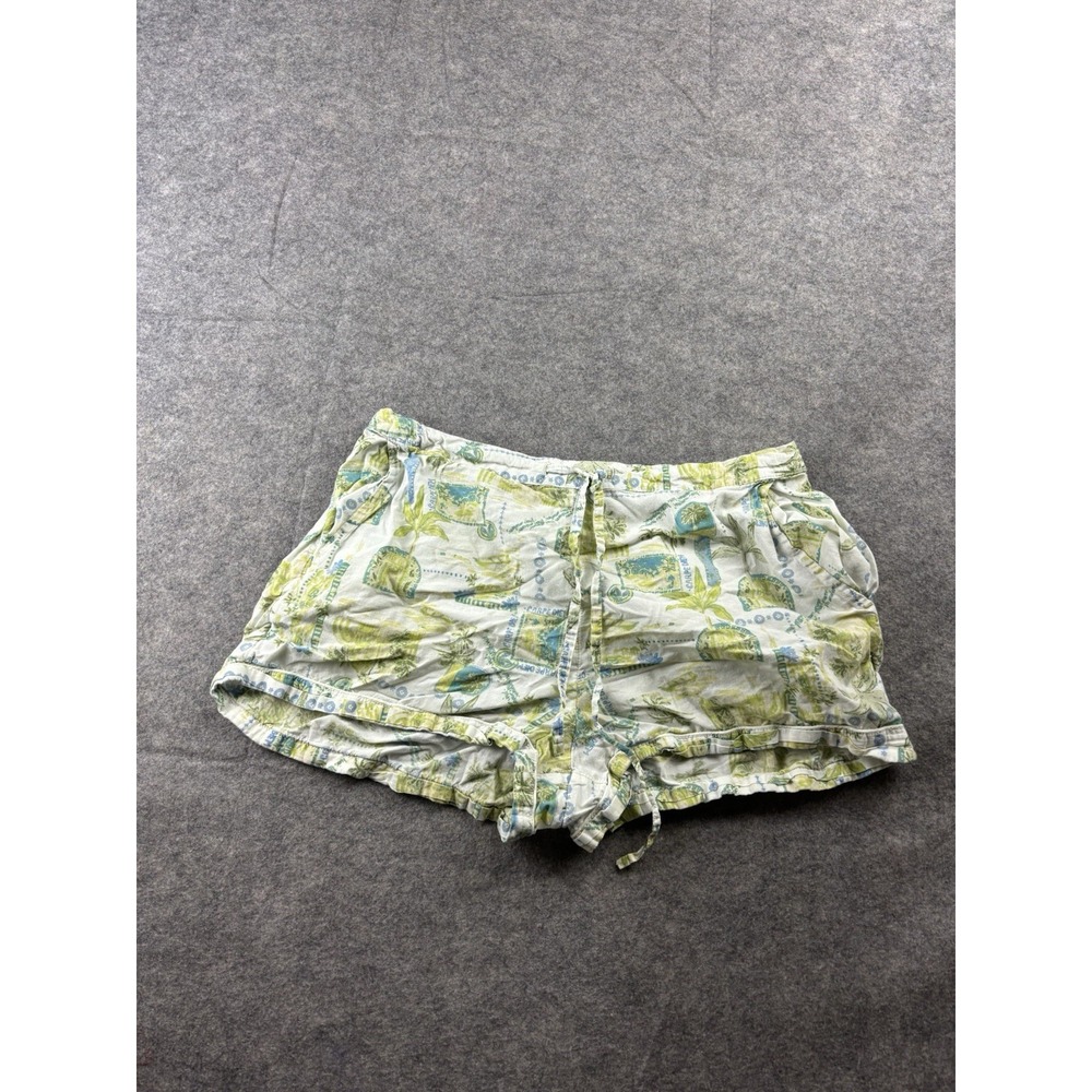 Calypso St Barth Pajama Shorts Women's M Green Tropical Organic Cotton PJ Lounge